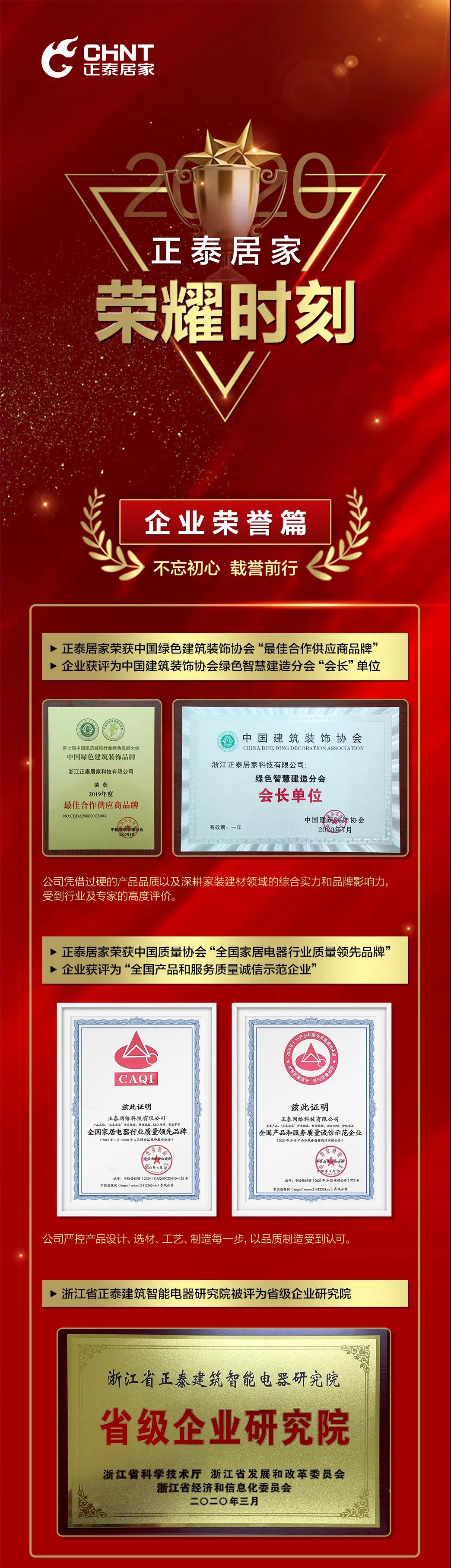 2020年末盤(pán)點(diǎn)：正泰居家榮耀時(shí)刻