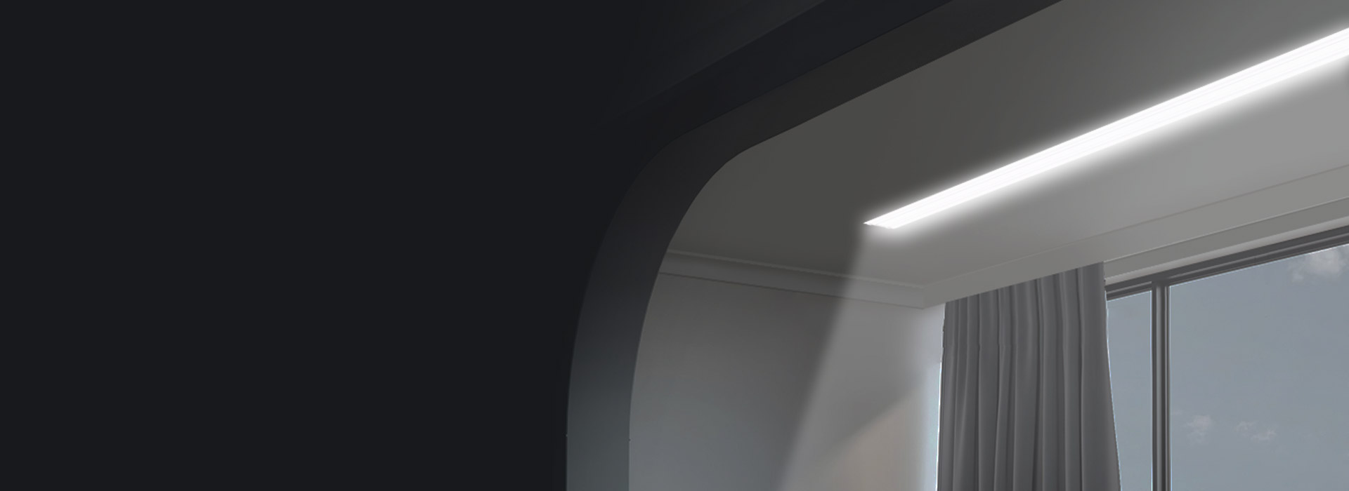 線型LED燈，照亮整個陽臺
 極簡線形照...