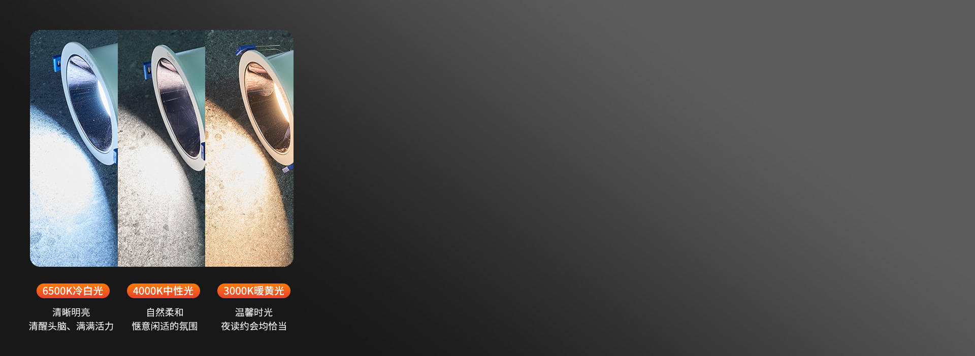 3000K/4000K/6500K三種光...