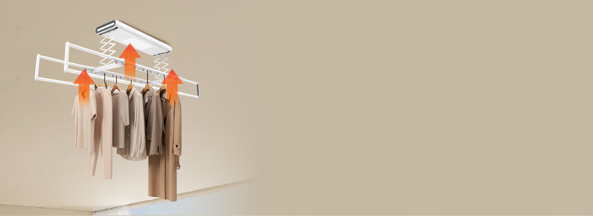 輕抬自上升，晾衣更輕松
 晾完衣物后，用...