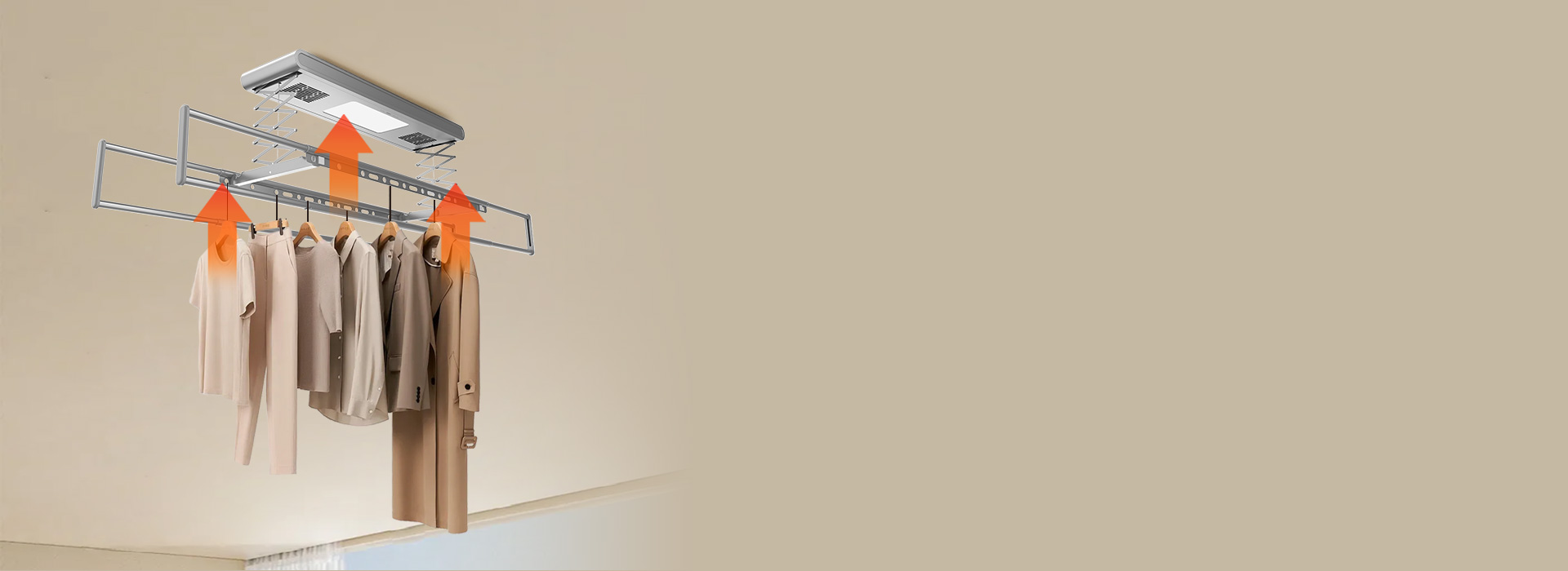 輕抬自上升，晾衣更輕松
 晾完衣物后，用...