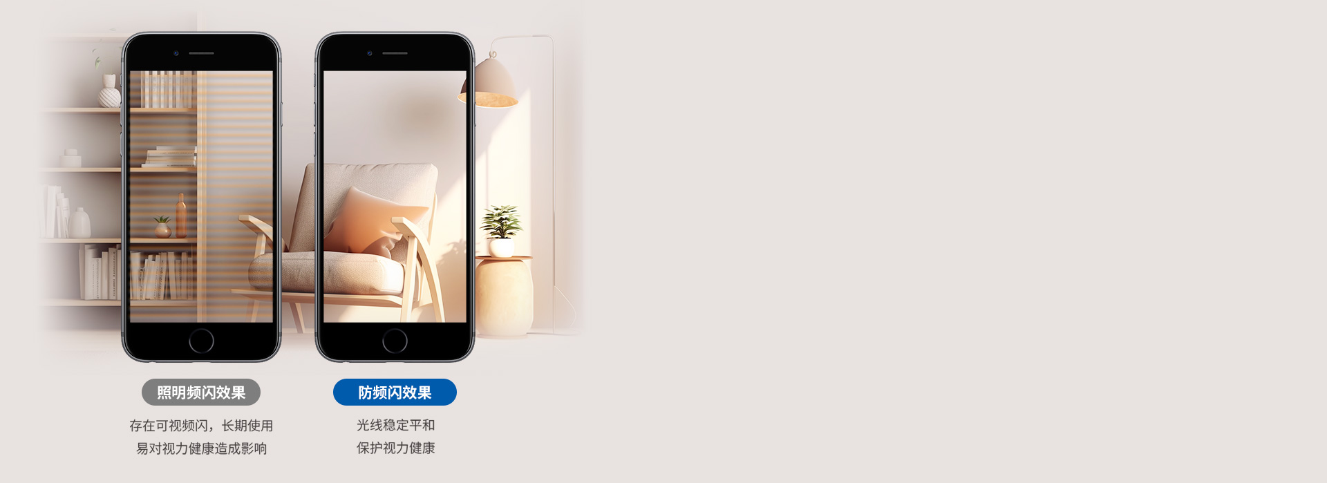 無可視頻閃
 采用智能恒流驅動，出光穩定...