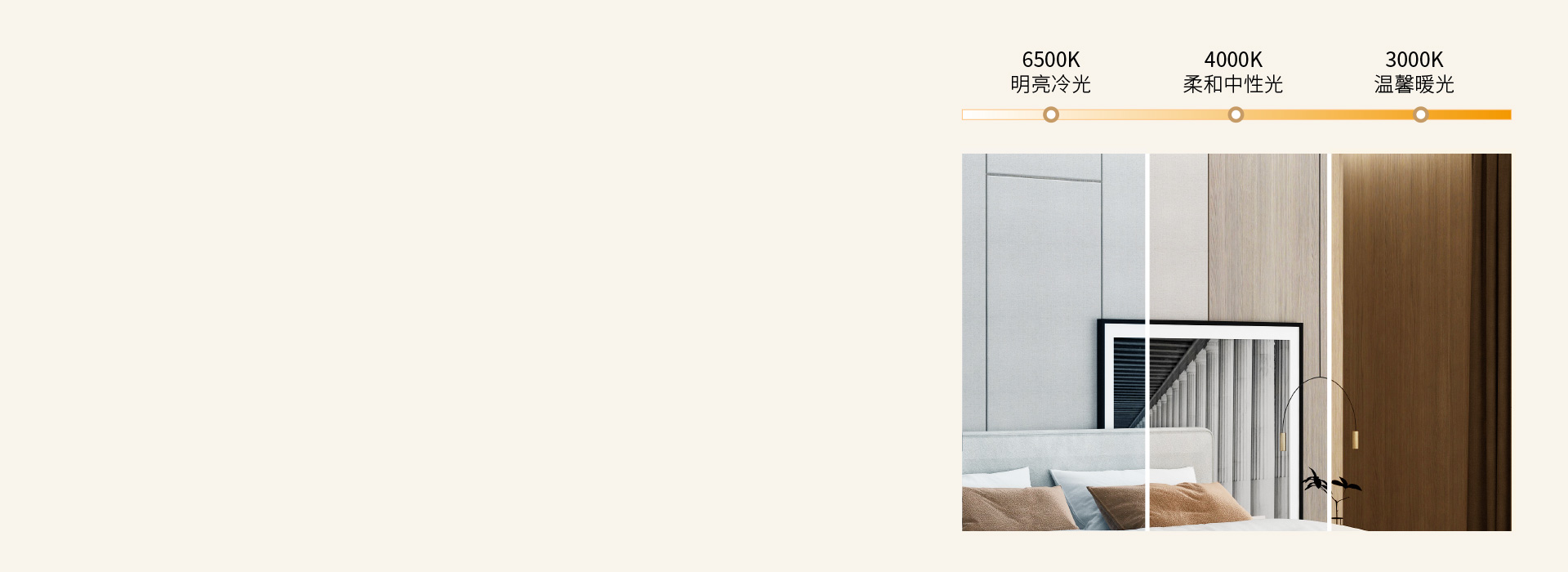 個性化照明氛圍
 三色變光，可根據需要隨...