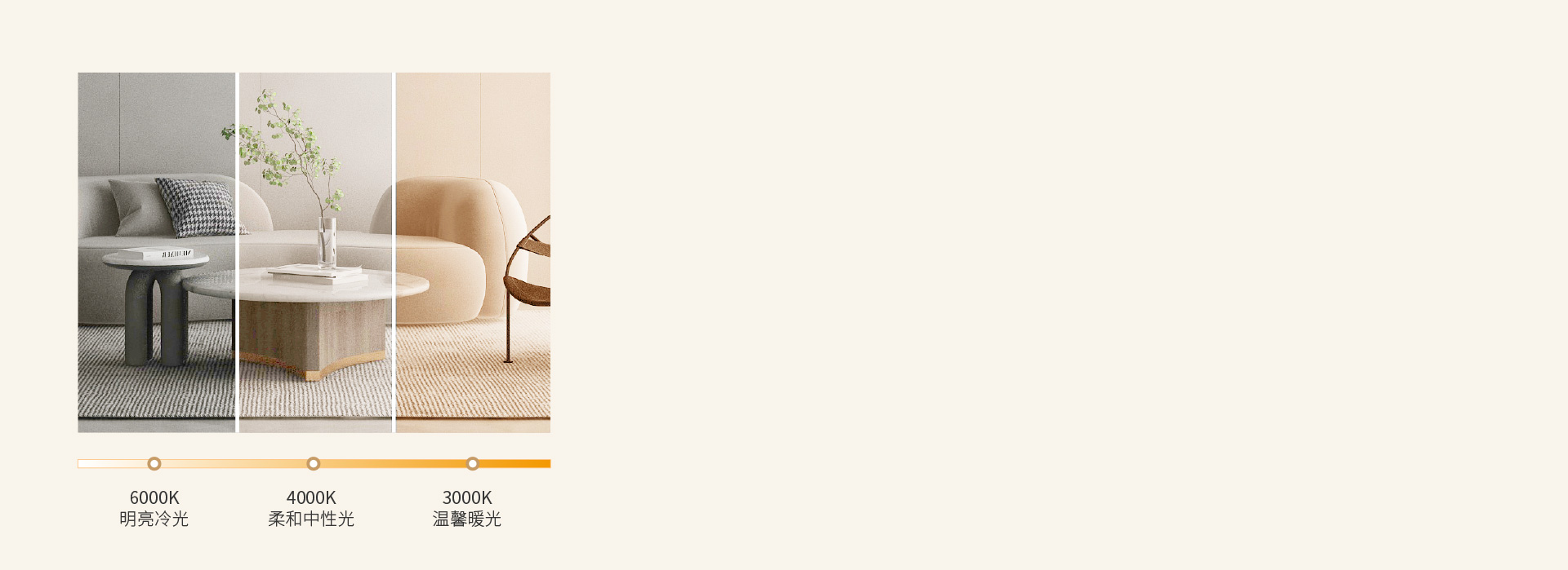 個性化照明氛圍
 三色變光，可根據需要隨...