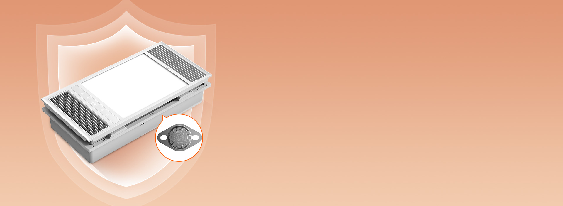 過熱保護
 內置95℃自復位溫控器，如果...